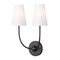 Z-Lite Shannon Wall Sconce, 2-Light, 12.75 In.W x 7.25 In.L x 17 In.H, Matte Black/white 3040-2S-MB - alternate 1